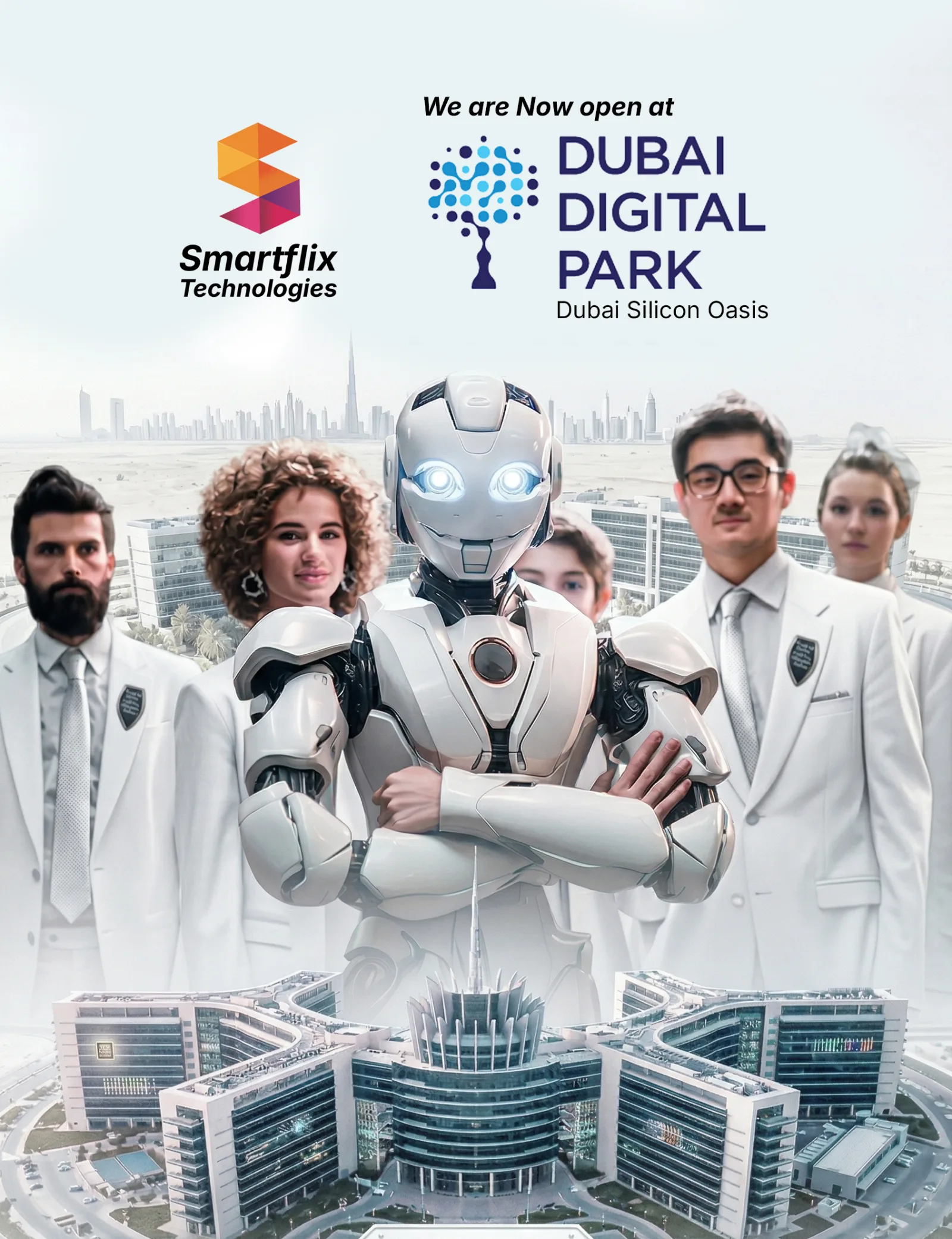 Smartflix Technologies – AI powered IT solutions Robot illustration representing Smartflix AI and IT solutions