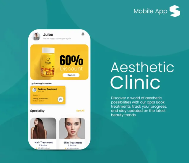 Clinic Management mobile app screens