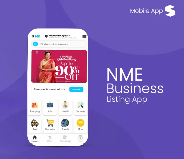 Business Listing mobile app screens