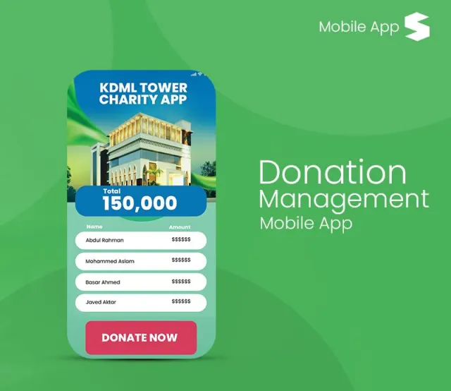 Charity Donation App mobile app screens